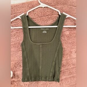 Green cropped tank